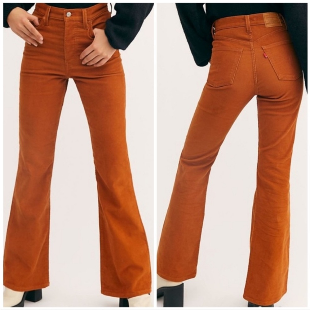 Levi's Ribcage Flare Leg Corduroy Pants Cords